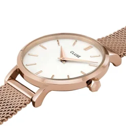 Hot CLUSE Montre Boho Chic Petite Blanc cadran doré rose fond blanc bracelet acier doré rose