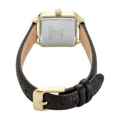 Best CLUSE Montre Gracieuse Petite Blanc cadran doré fond blanc bracelet cuir noir