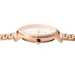 New CLUSE Montre Minuit Multifonction Blanc cadran rose fond blanc bracelet acier rose