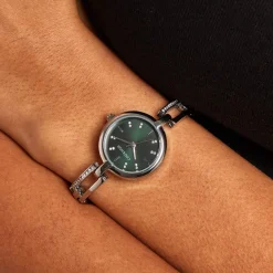 Sale CODHOR Montre Andrea Vert cadran argenté fond vert bracelet alliage argenté