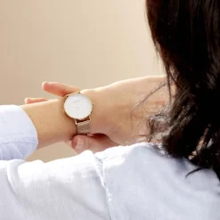 Online CODHOR Montre Cindy Argenté cadran doré fond argenté bracelet acier doré