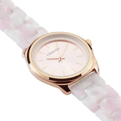 Sale CODHOR Montre Clea Rose cadran doré rose fond rose bracelet acetate rose