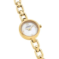 Best CODHOR Montre Lina Nacre Blanche cadran doré fond nacre blanche bracelet alliage doré