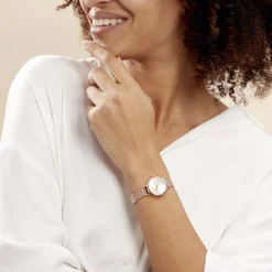 Sale CODHOR Montre Nerine Rose cadran doré rose fond rose bracelet acier doré rose