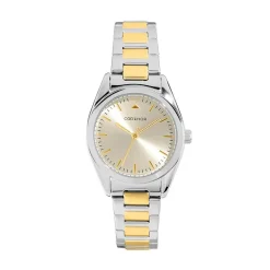 Online CODHOR Montre Sacha Doré cadran blanc fond doré bracelet acier bicolore