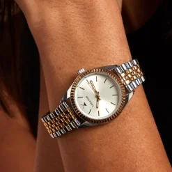 Clearance CODHOR Montre Sandy Blanc cadran bicolore fond blanc bracelet alliage bicolore