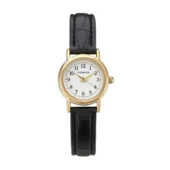 Best CODHOR Montre Veronique Blanc cadran doré fond blanc bracelet synthétique noir