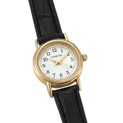 Best CODHOR Montre Veronique Blanc cadran doré fond blanc bracelet synthétique noir