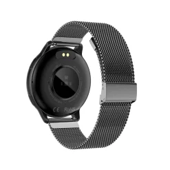TEKDAY Montre Connectée cadran noir bracelet acier noir