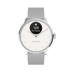 Clearance WITHINGS Montre Connectée Scanwatch Light cadran argenté bracelet silicone gris