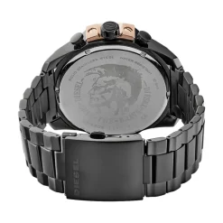 Sale DIESEL Montre Mega Chief Noir cadran noir fond noir bracelet acier noir