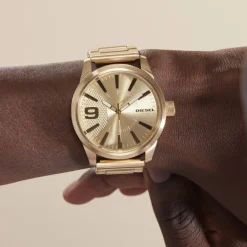 Outlet DIESEL Montre Nsbb Champagne cadran doré fond doré bracelet acier doré