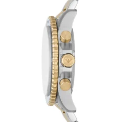 New EMPORIO ARMANI Montre Bleu cadran doré rose/argenté fond bleu bracelet acier argenté/doré