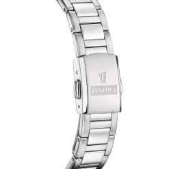 FESTINA Montre Solar Energy Nacre Blanche cadran argenté fond nacre blanche bracelet acier argenté