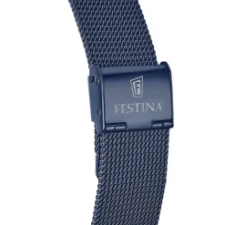 Clearance FESTINA Montre Squelette cadran bleu fond squelette bracelet acier bleu