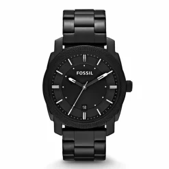 New FOSSIL Montre Machine Noir cadran noir fond noir bracelet acier noir