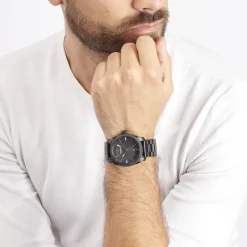 New FOSSIL Montre Machine Noir cadran noir fond noir bracelet acier noir