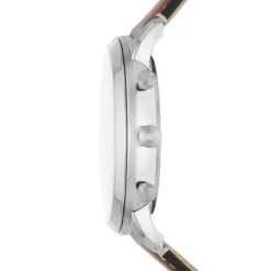 Best FOSSIL Montre Neutra Vert cadran argenté fond vert bracelet cuir marron