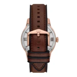 Clearance FOSSIL Montre Townsman Marron cadran rosé fond marron bracelet cuir de vache marron