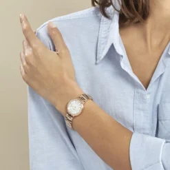 Best FOSSIL Montre Virginia Argent cadran doré rose fond argenté bracelet acier doré rose