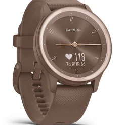 Sale GARMIN Montre Vivomove Sport Chocolat cadran chocolat fond chocolat bracelet silicone chocolat
