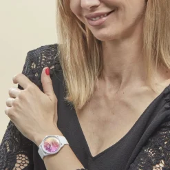 Online ICE WATCH Montre Solar Power Multicolore cadran blanc fond multicolore bracelet silicone blanc