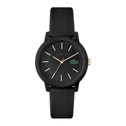 Online LACOSTE Montre 12.12 Noir cadran noir fond noir bracelet silicone noir