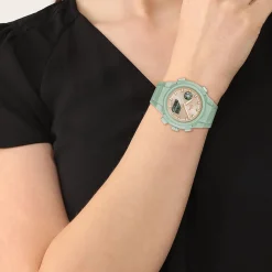 Best LACOSTE Montre Lc33 Crème cadran vert fond cr&egrave;me bracelet silicone vert