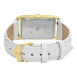 Best LIP Montre Churchill T18 Argenté cadran doré fond argenté bracelet cuir blanc