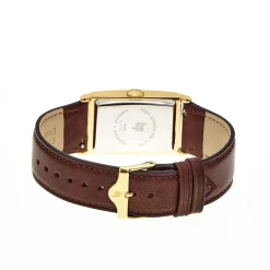Best LIP Montre Churchill T24 Champagne cadran doré fond champagne bracelet cuir marron
