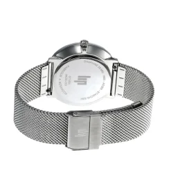 Best LIP Montre Dauphine 38 Bleu cadran argenté fond bleu bracelet acier argenté