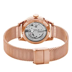 New LIP Montre Himalaya C艙ur Battant Blanc cadran doré rose fond blanc bracelet acier doré rose