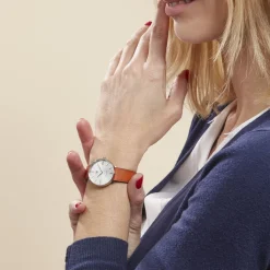 Hot LIP Montre Himalaya Dauphine 29 Argenté cadran argenté fond argenté bracelet cuir marron