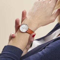 Hot LIP Montre Himalaya Dauphine 29 Argenté cadran argenté fond argenté bracelet cuir marron