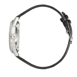 Best LIP Montre Himalaya Sablier 40 Noir cadran argenté fond noir bracelet cuir noir