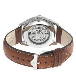 Hot LIP Montre Himalaya Squelette Argenté cadran argenté fond argenté bracelet cuir marron