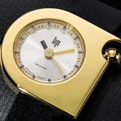 Discount LIP Montre Mach 2000 Mini Moon Doré cadran doré fond doré bracelet cuir de vache noir