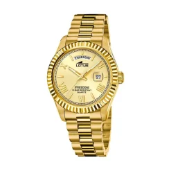 Hot LOTUS Montre Freedom Collection Doré cadran doré fond doré bracelet acier doré