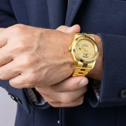 Hot LOTUS Montre Freedom Collection Doré cadran doré fond doré bracelet acier doré