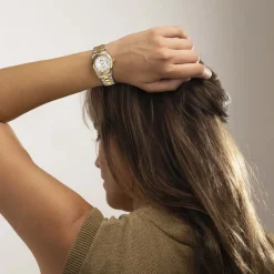 Outlet LOTUS Montre Freedom Collection Nacre Blanche cadran bicolore fond nacre blanche bracelet acier bicolore