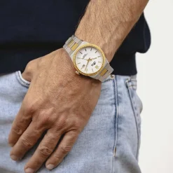 Clearance LOTUS Montre Freedom Collection Argenté cadran argenté fond argenté bracelet acier bicolore