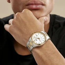 Clearance LOTUS Montre Freedom Collection Argenté cadran argenté fond argenté bracelet acier bicolore