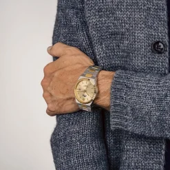 LOTUS Montre Freedom Collection Doré cadran argenté fond doré bracelet acier bicolore