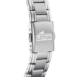 Outlet LOTUS Montre Multifunction Noir cadran argenté fond noir bracelet acier argenté