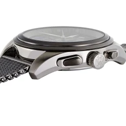 Best MASERATI Montre Traguardo Noir cadran argenté fond noir bracelet acier gris