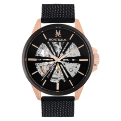 MONTIGNAC Montre Round Automatique Noir* Montres Made In France|Montres Squelettes