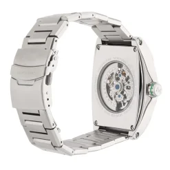 Clearance MONTIGNAC Montre Tonneau Automatique Vert cadran argenté fond vert bracelet acier argenté