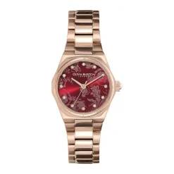 Best OLIVIA BURTON Montre Mini Hexa Bordeaux cadran rose fond bordeaux bracelet acier rose