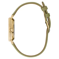 Hot OLIVIA BURTON Montre Vintage Bead Doré cadran doré fond doré bracelet cuir de veau vert