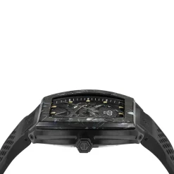 Online PHILIPP PLEIN Montre High-conic Noir cadran noir fond noir bracelet silicone noir